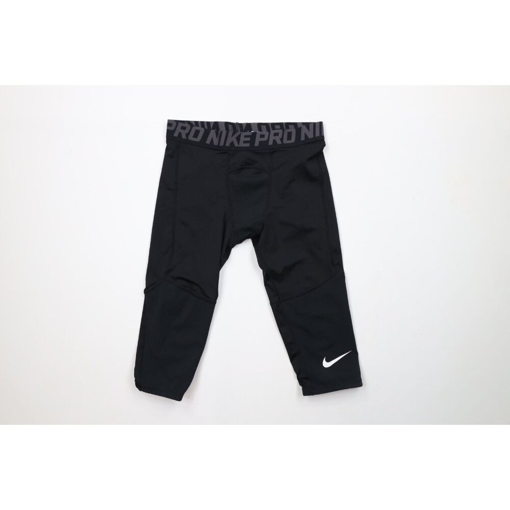 Nike Pro Mens Large Knee Length Basketball Training Spandex Pants Capris Black